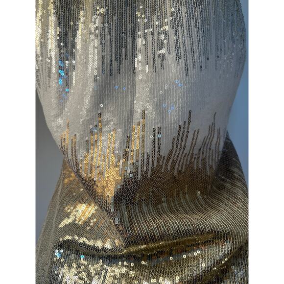 Boston Proper, Silver, White and Gold Sequined Halter Style Blouse NWT Size S - Picture 6 of 11